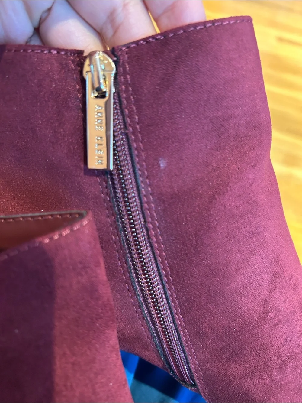 Anne Klein Burgundy Suede Cutout Ankle Booties size 9M